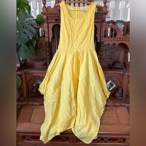 Studio West Yellow Cotton Fairy Festival Boho Dress Size Large